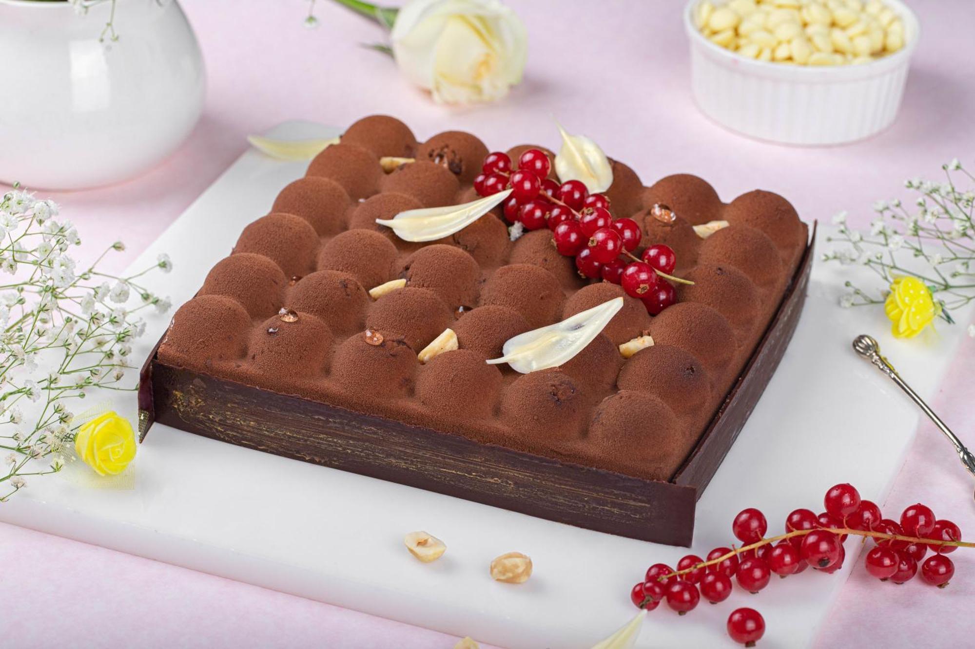 Jw Marriott Hotel New Delhi Aerocity Eksteriør billede A chocolate truffle cake